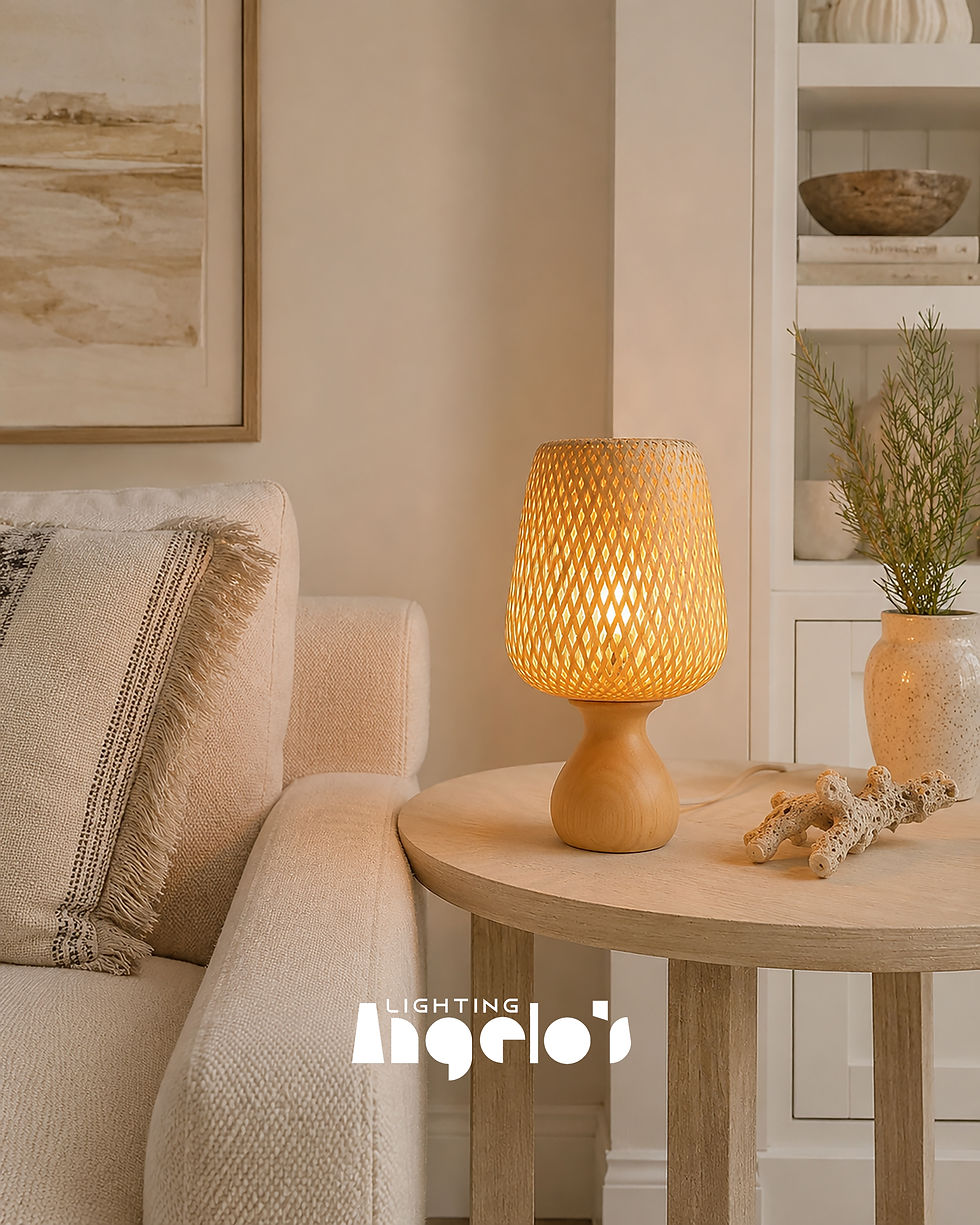 Thumbnail: Mireya Woven Table Lamp | Natural Wood Lighting