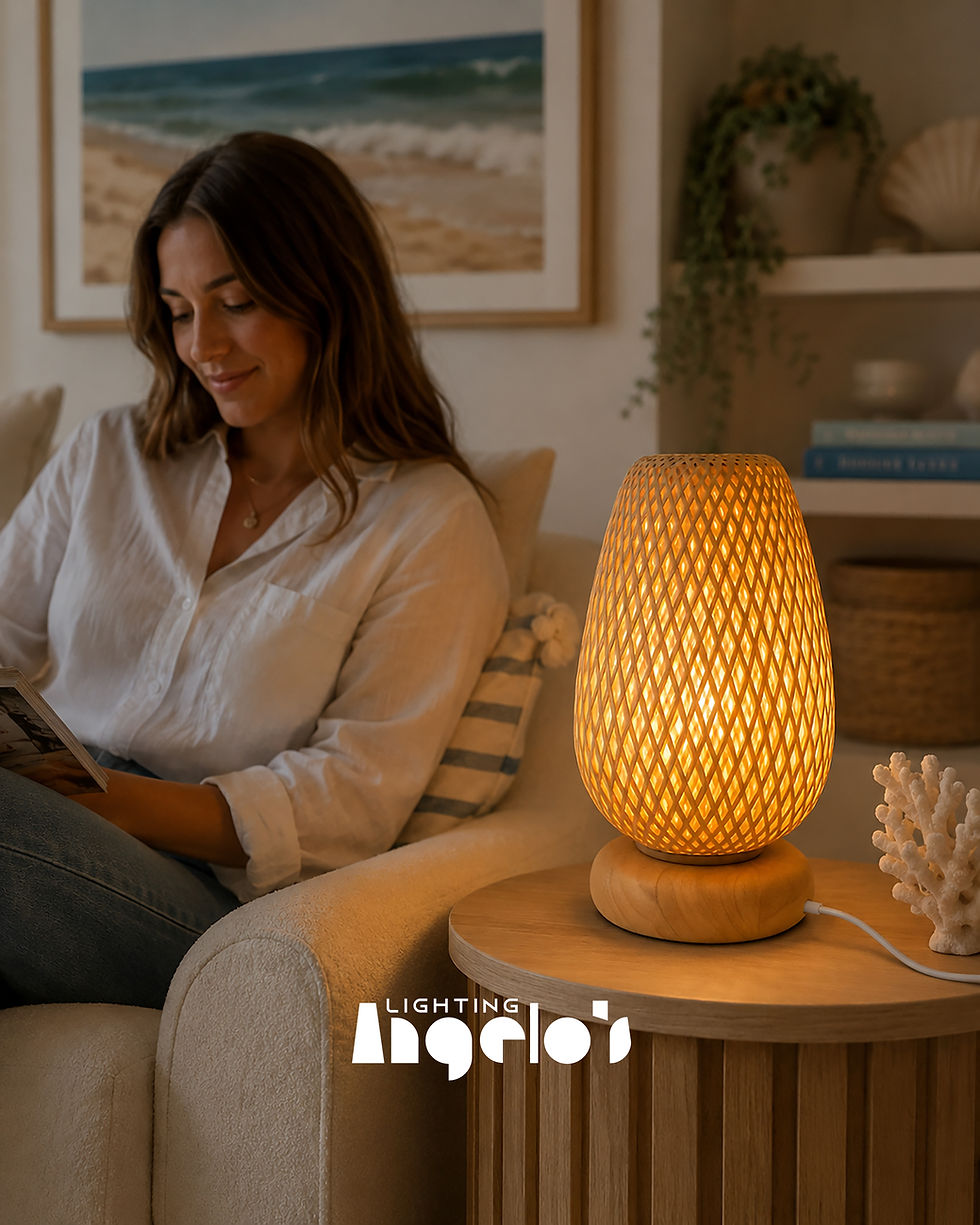 Mirelle Woven Table Lamp | Natural Wood Lighting