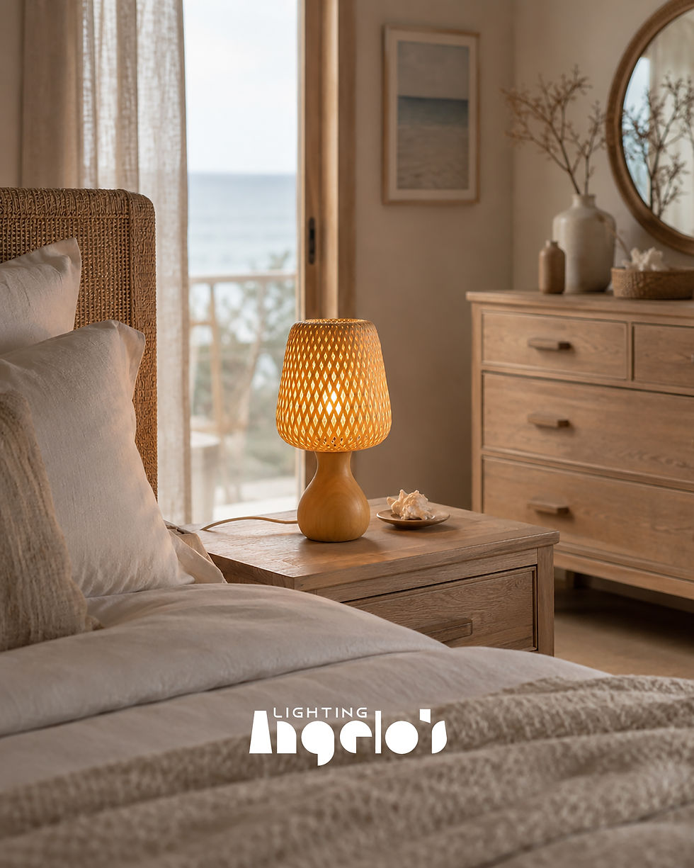 Thumbnail: Mireya Woven Table Lamp | Natural Wood Lighting