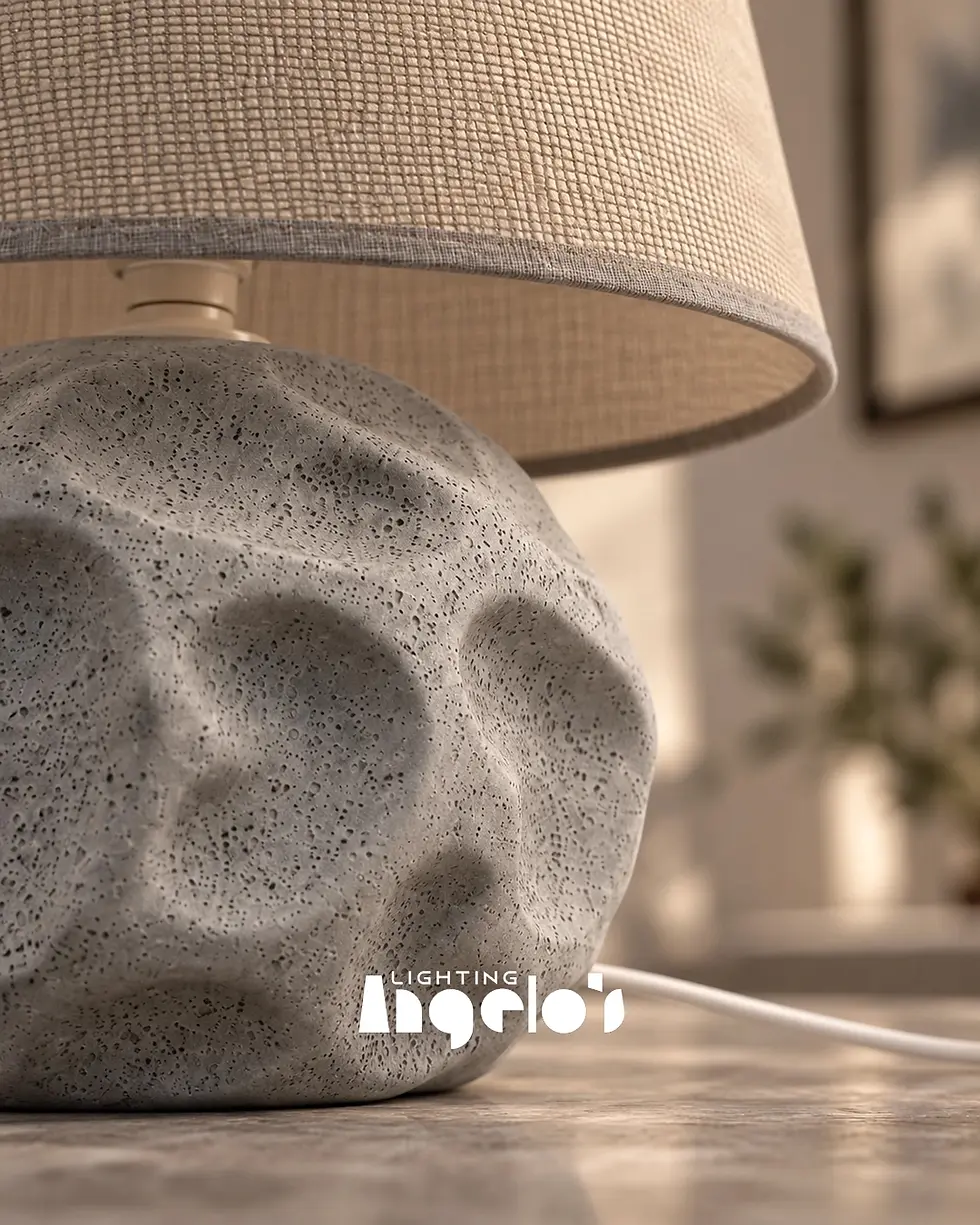 Thumbnail: Rocara Stone-Textured Table Lamp | Angelo’s Lighting