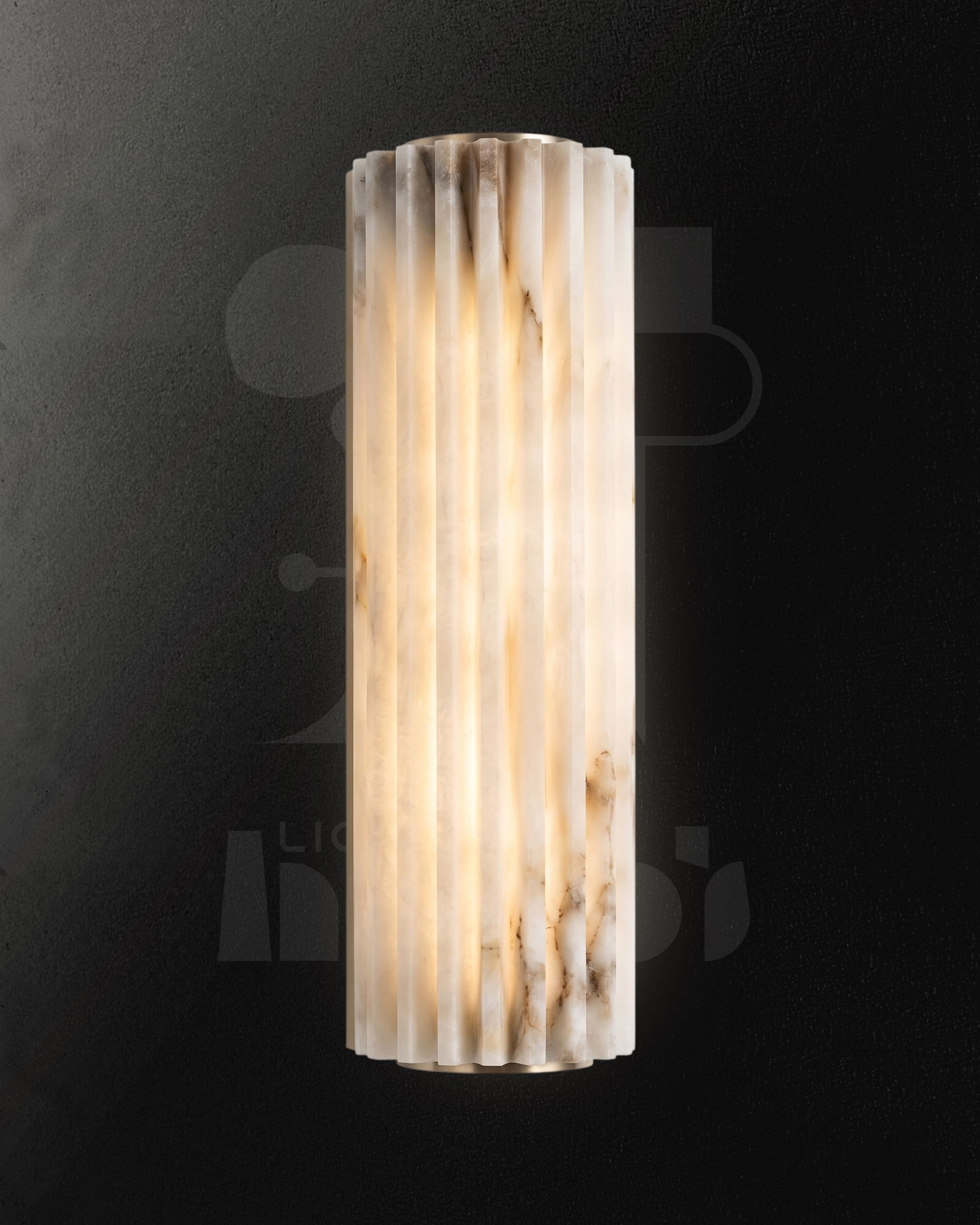 Alira Wall Light, a sophisticated blend of natural alabaster stone and contemporary design.