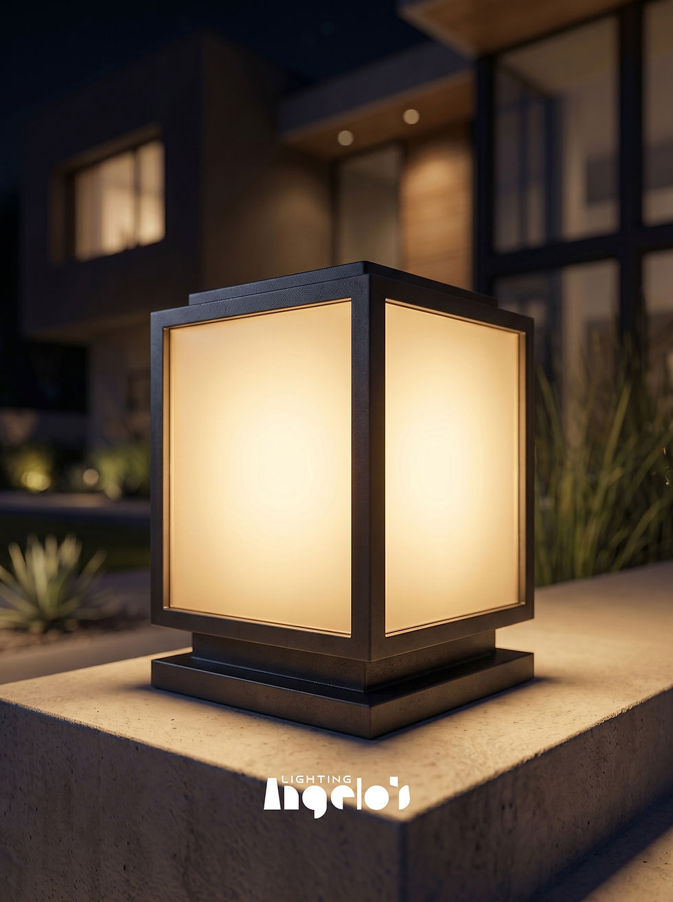 Kube Outdoor Fence Post Light | Modern Square Outdoor Light