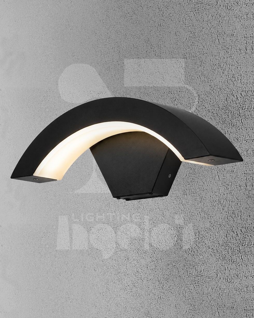 Clyvera Outdoor LED Wall Light | Modern Curved Architectural Sconce