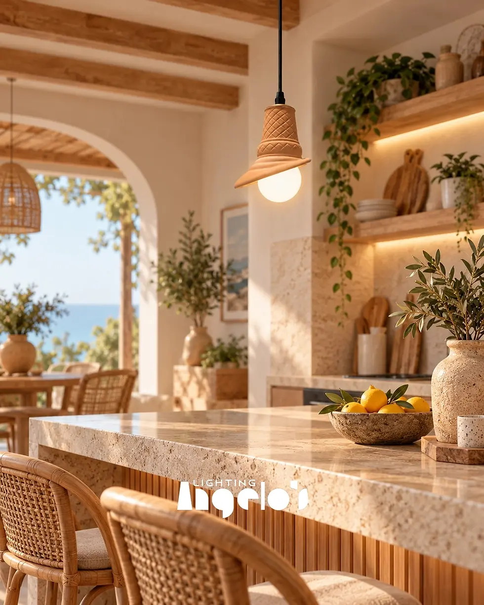 Thumbnail: Gelato Camel Ceramic Pendant Light | Angelo’s Lighting