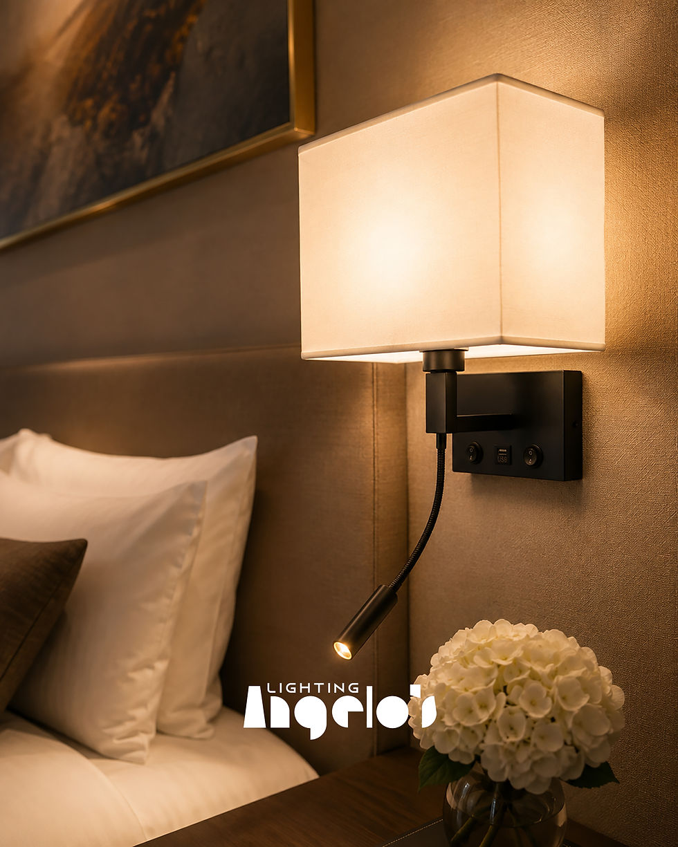 الصورة المصغرة: Veylith Wall Sconce with Reading Light | Modern Bedside Wall Lamp | Anglos Lighting
