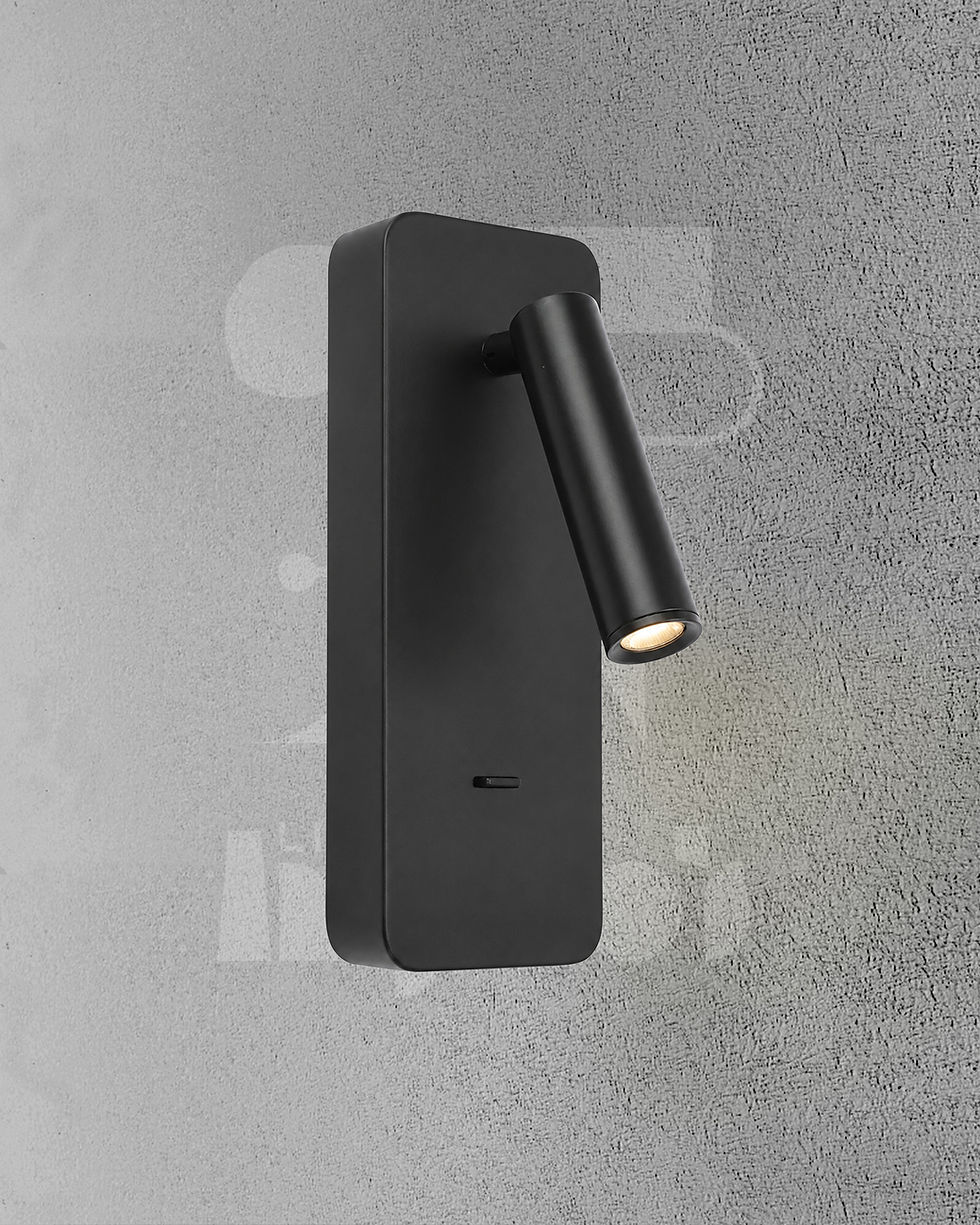 Lior 3W LED Bedside Reading Wall Light – Adjustable Black Wall Sconce