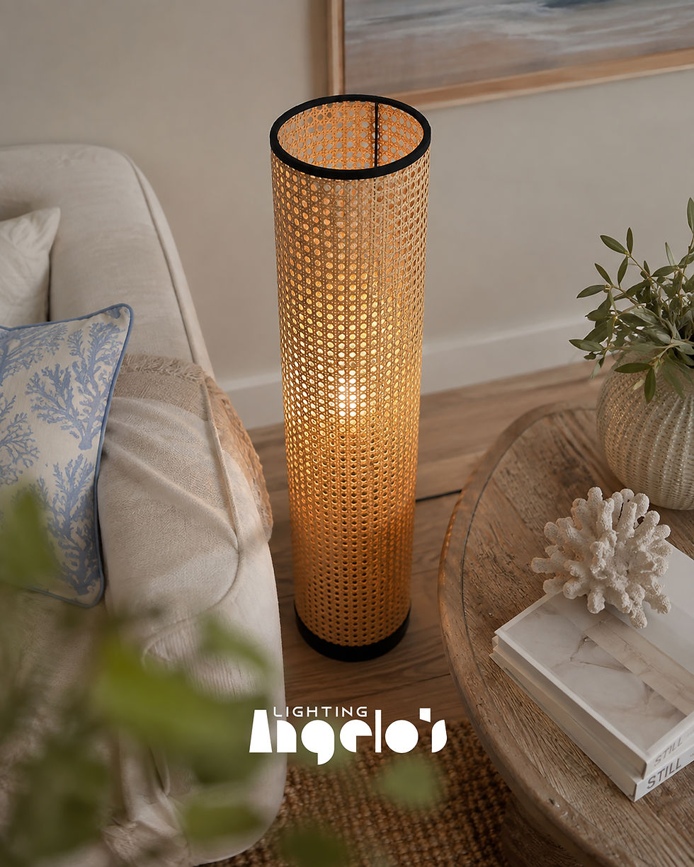 Thumbnail: Canova Rattan Floor Lamp | Modern Boho Standing Lamp for Living Room & Bedroom