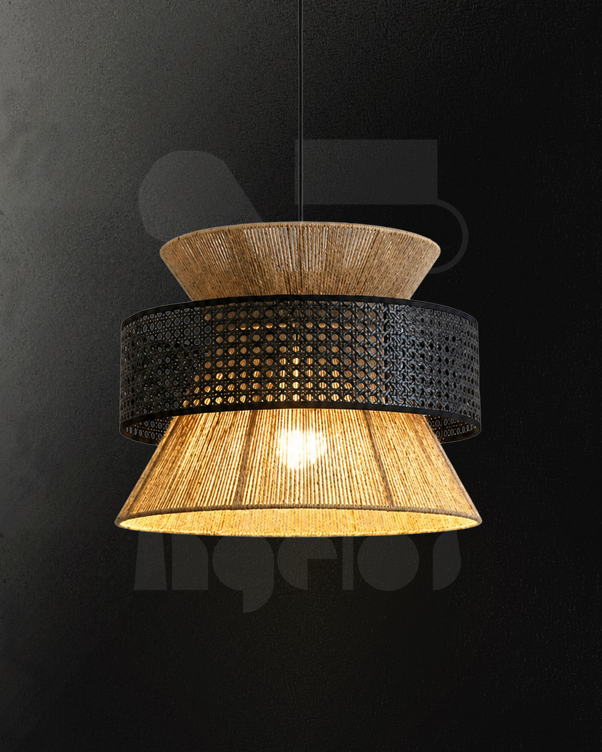 Moira Rattan Pendant Light | Modern Boho Woven Hanging Lamp