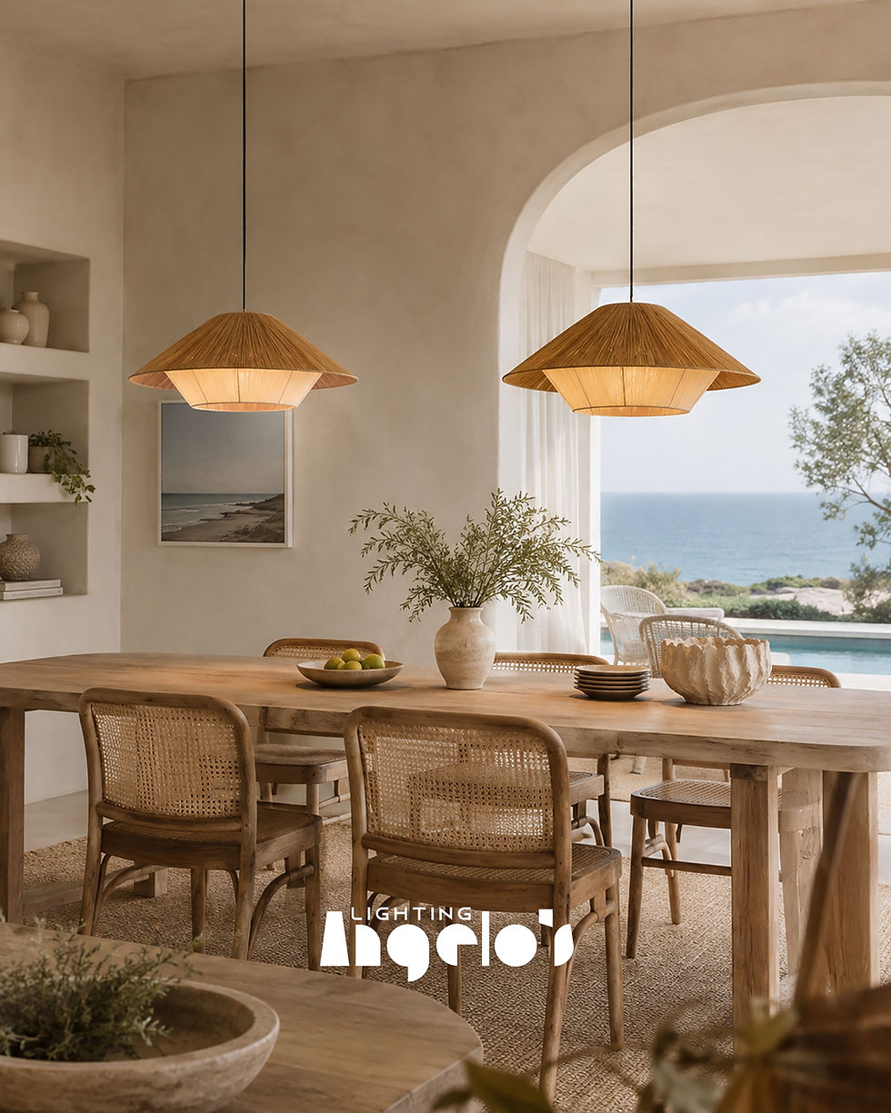 الصورة المصغرة: Ciela Woven Pendant Light | Natural Rattan Hanging Lamp