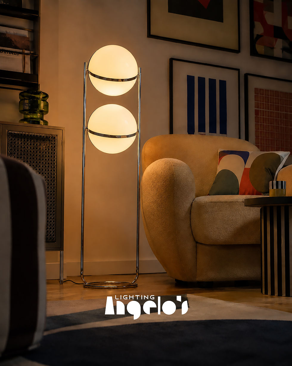 Thumbnail: Olynd Floor Lamp | Modern Double Sphere Standing Light | Anglos Lighting