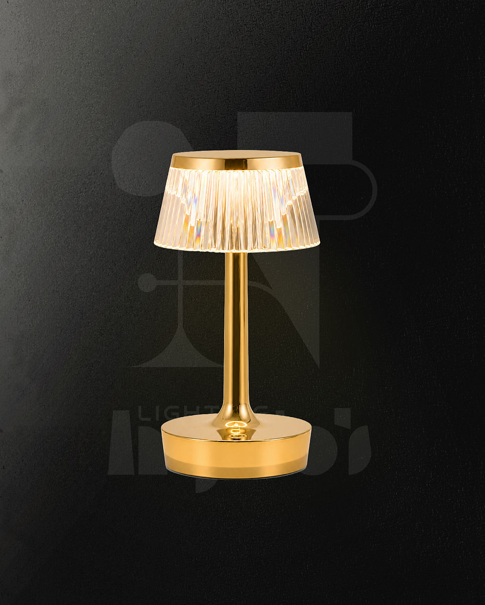 Vela Rechargeable Crystal Table Lamp | Touch Dimmable Cordless LED Lamp