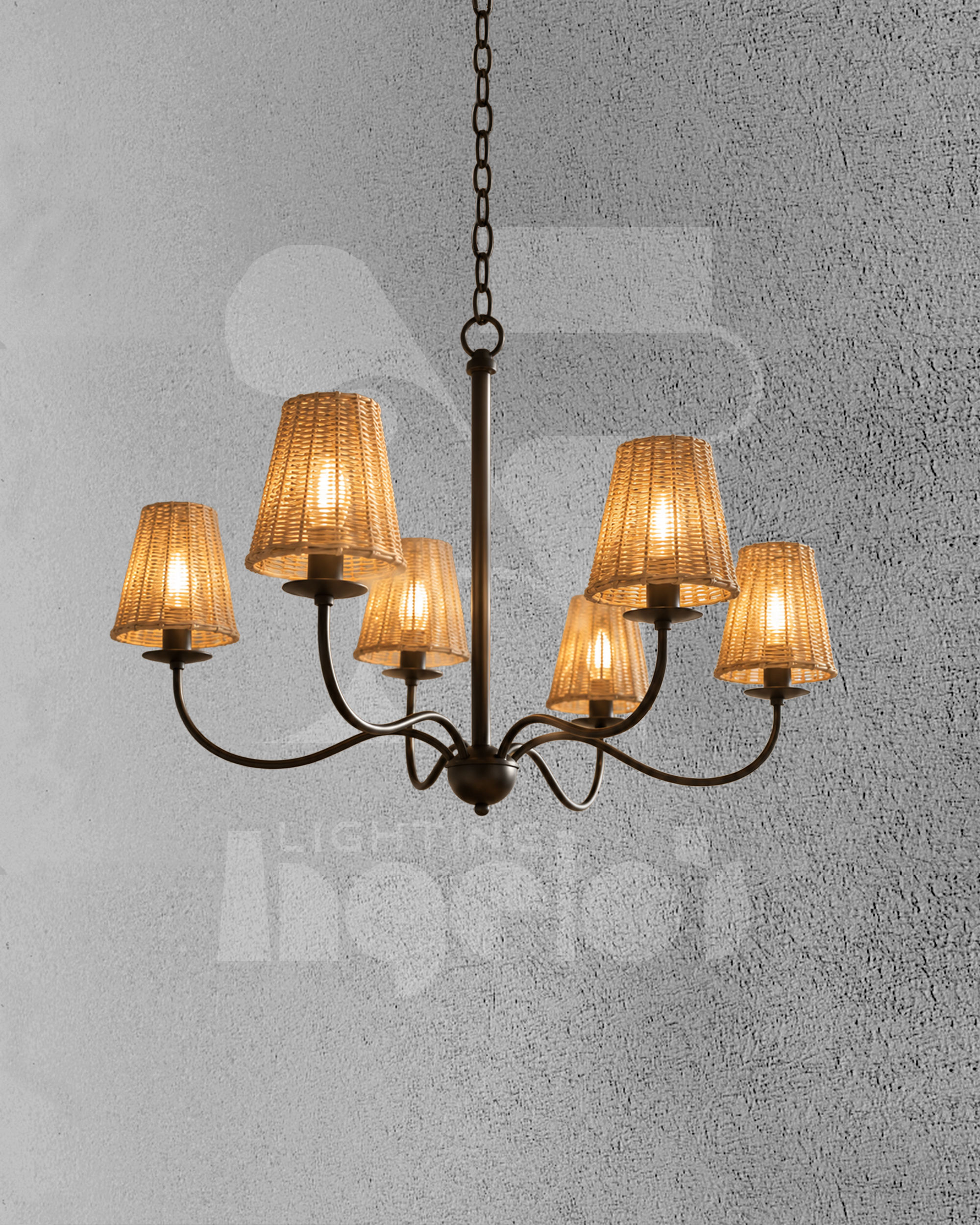 Eloria 6-Light Rattan Chandelier | Angelo’s Lighting