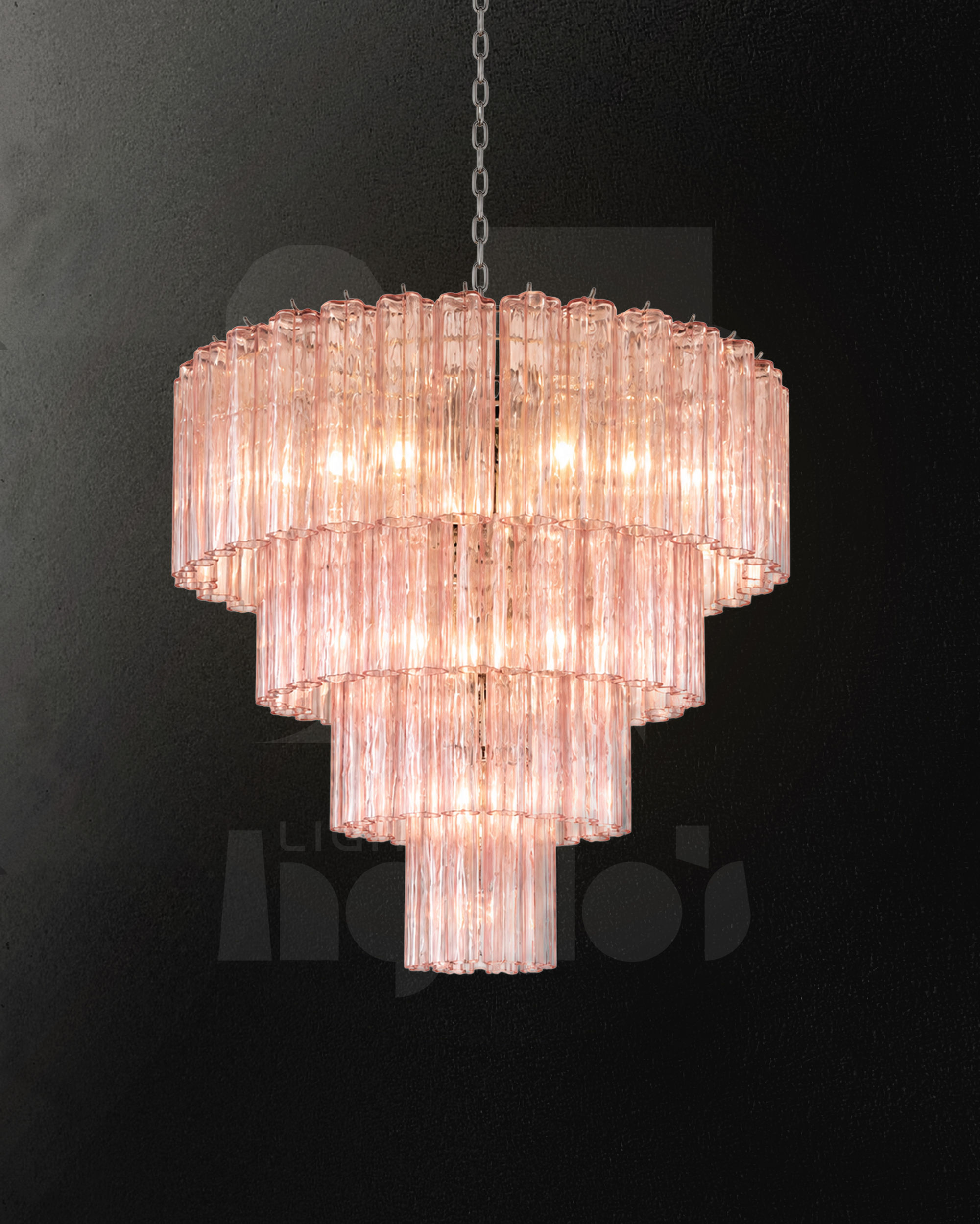 Rosavia chandelier | pink glass chandelier Murano style