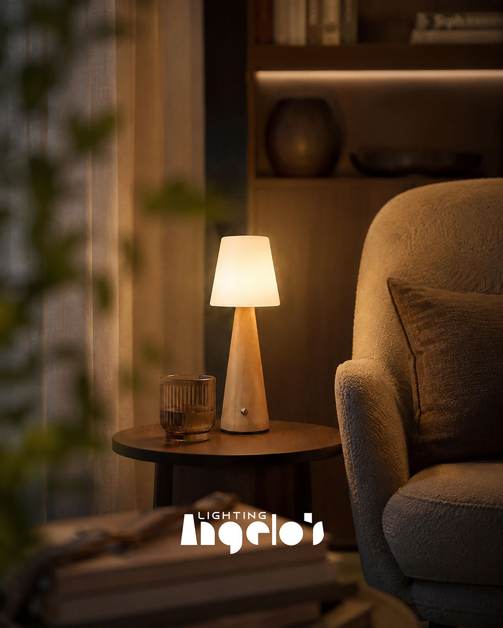Elowen Rechargeable Touch Table Lamp | Cordless Dimmable LED Wooden Desk Lamp