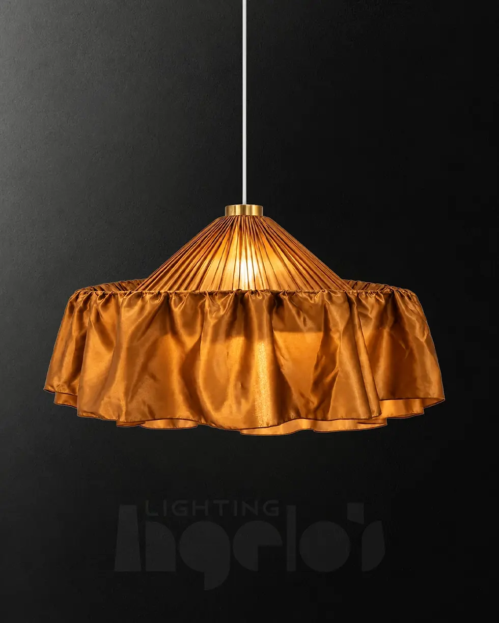 Bronessa Bronze Satin Fabric Pendant Light | Angelo's Lighting