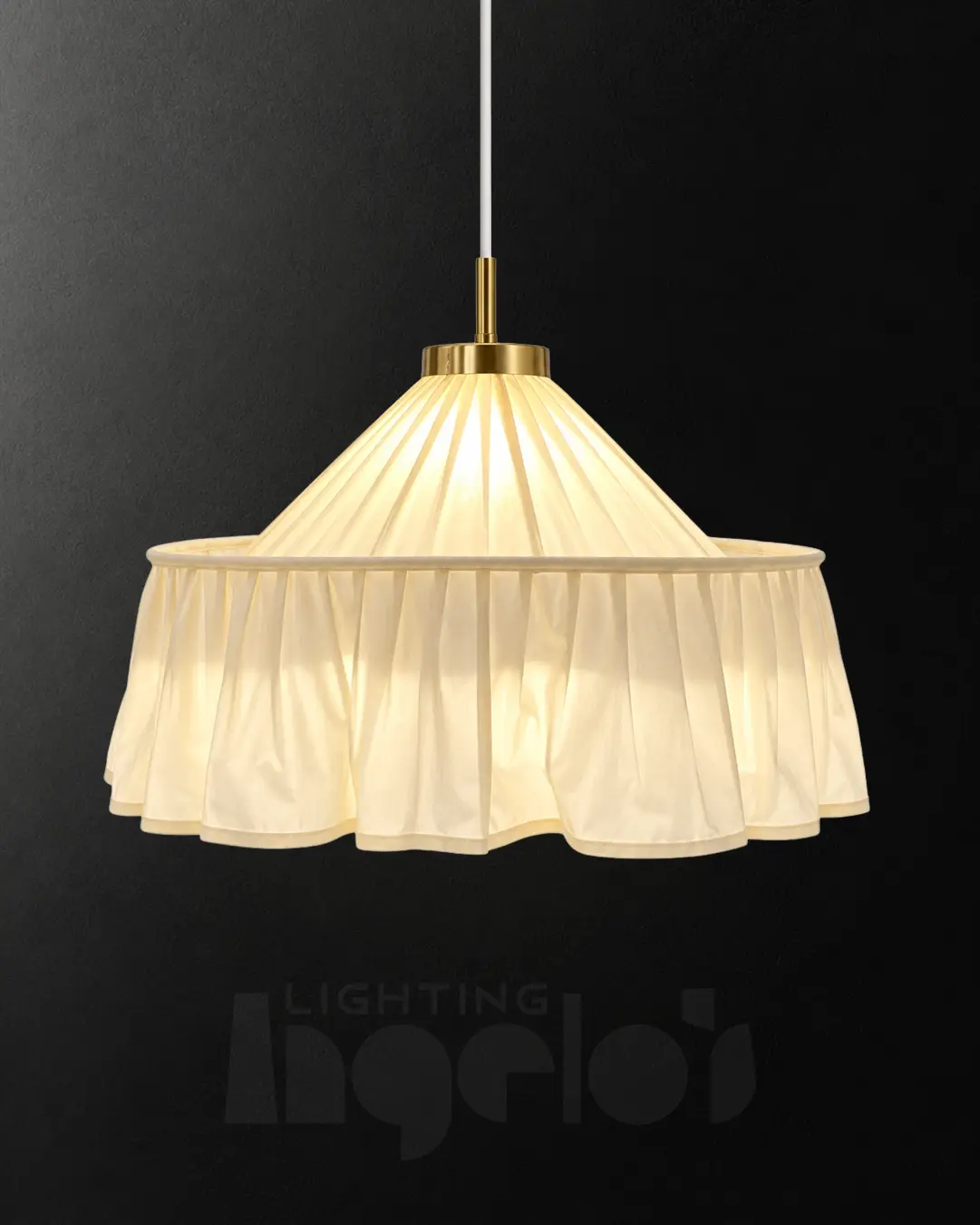 Plenessa Cream Pleated Fabric Pendant Light | Angelo’s Lighting