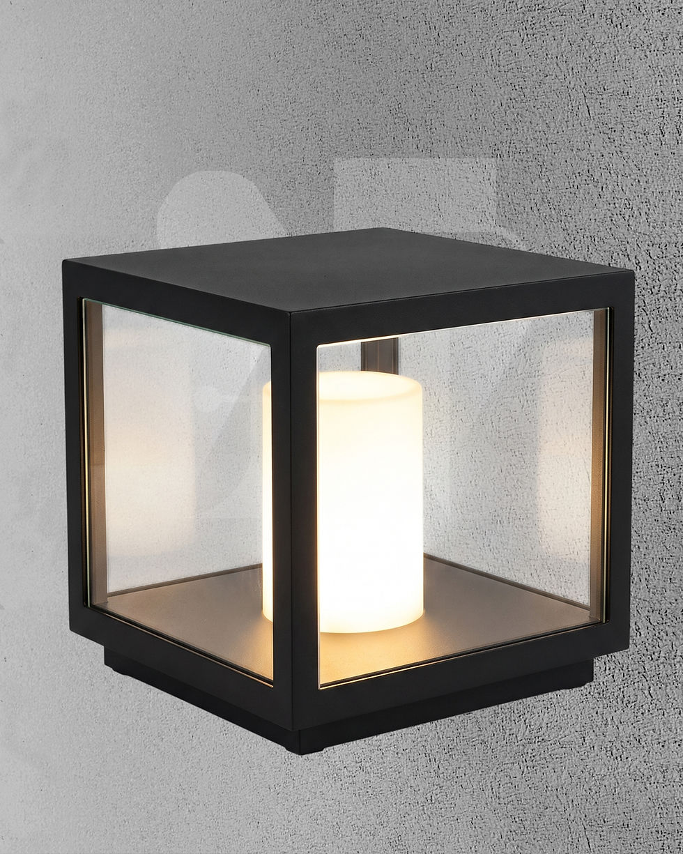 Cavio Outdoor Fence Post Light | Modern Square Garden Light