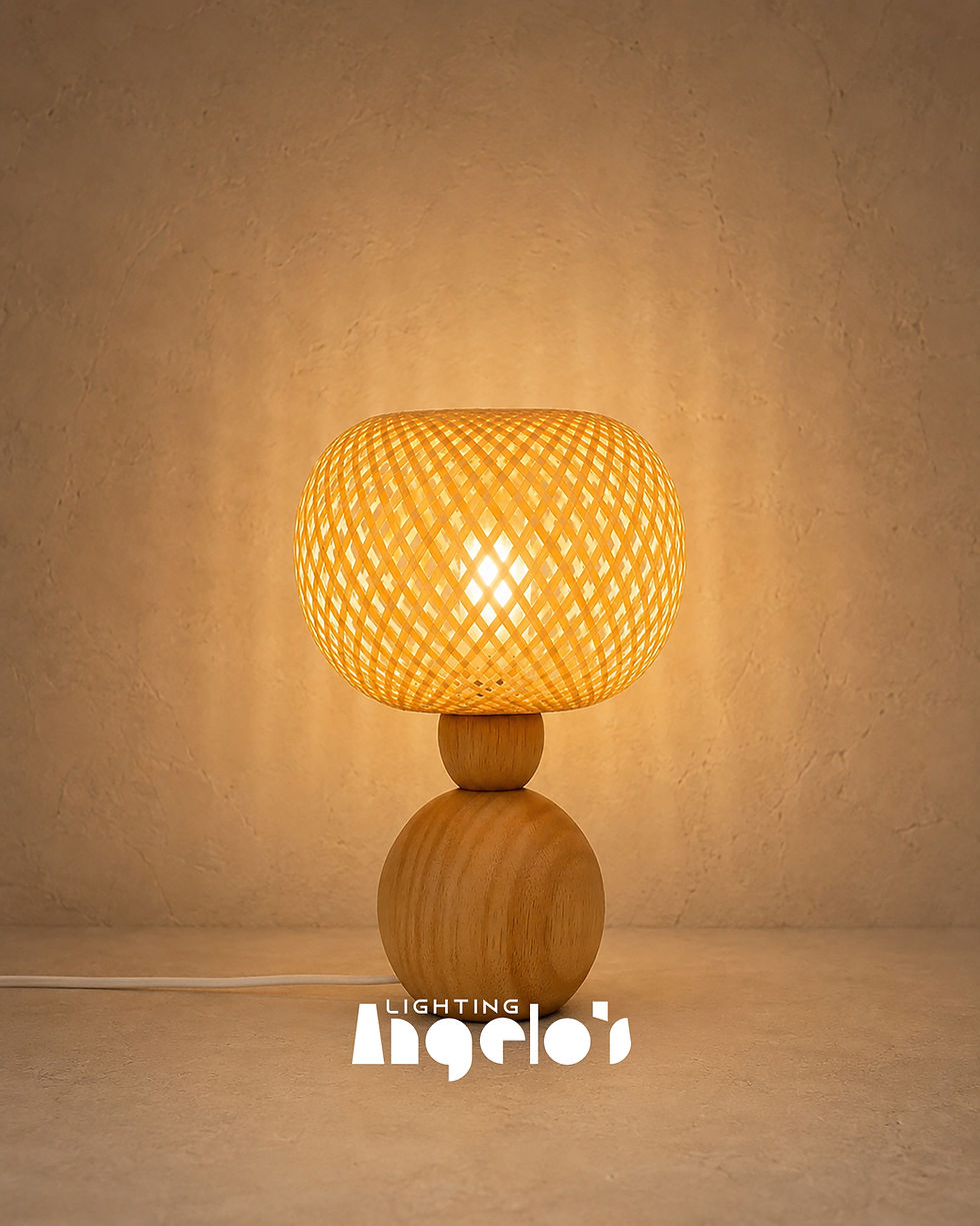 Caleva Woven Table Lamp | Natural Rattan & Wood