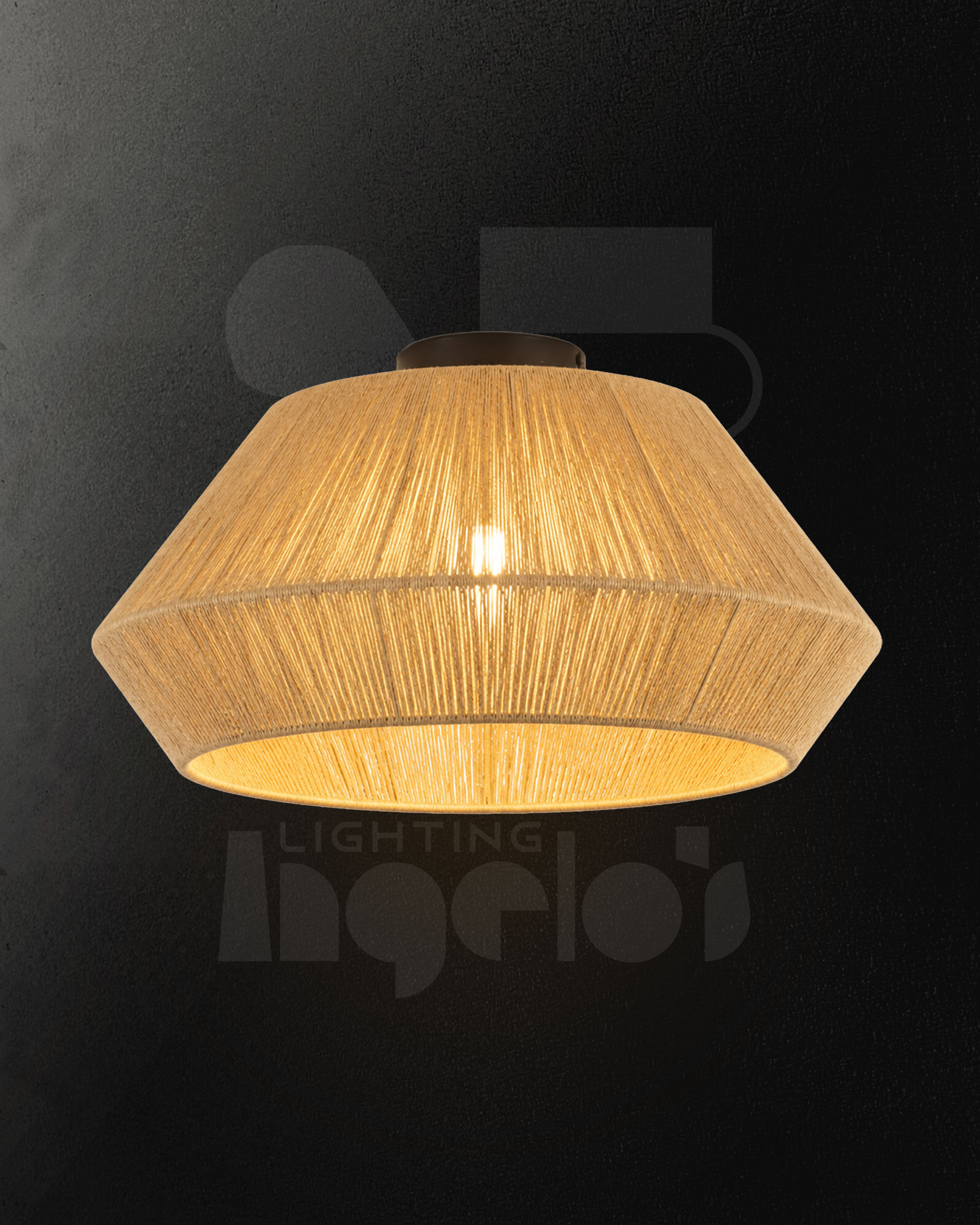 Elowen Natural Rope Ceiling Light | Boho Flush Mount Ceiling Lamp