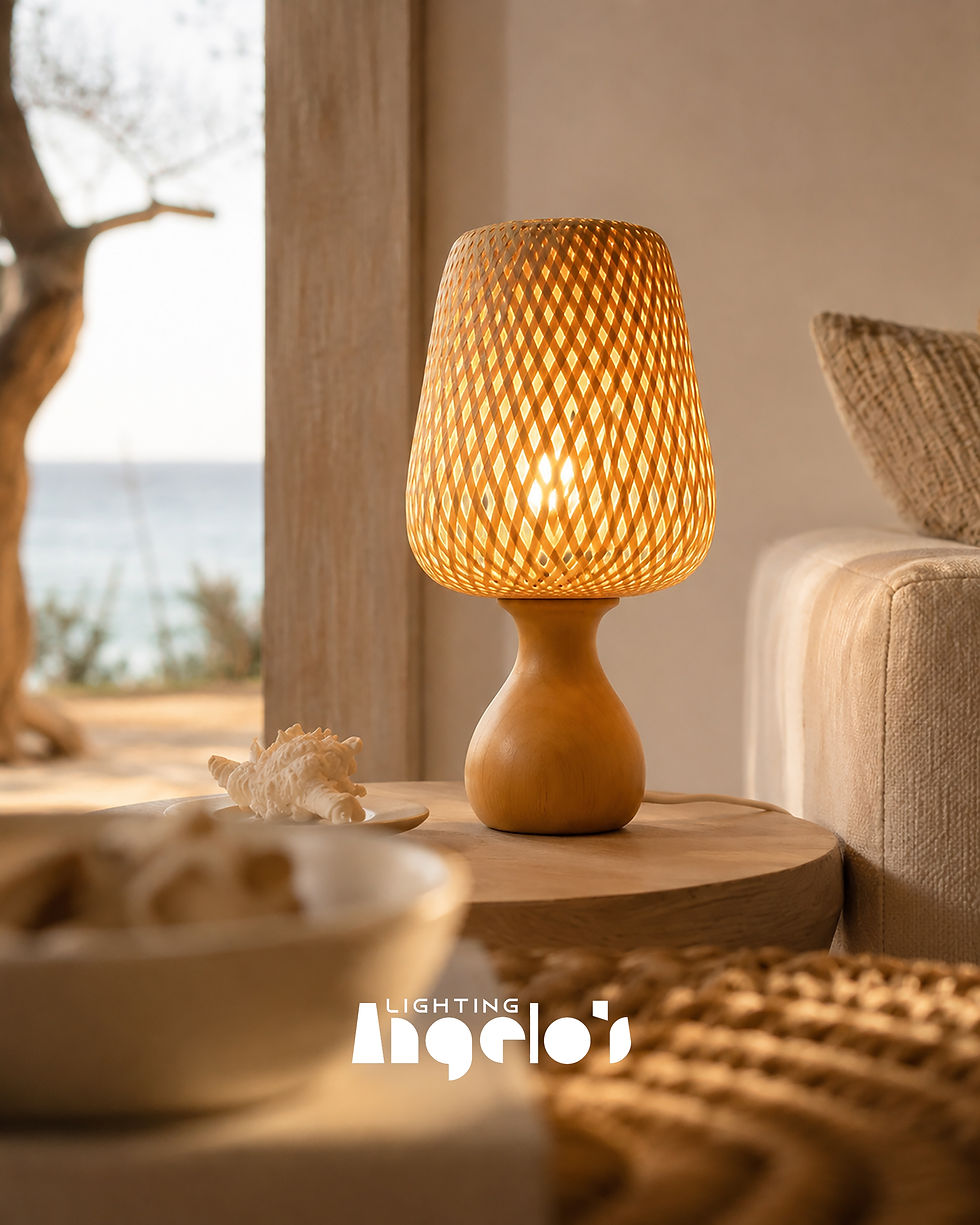 Thumbnail: Mireya Woven Table Lamp | Natural Wood Lighting