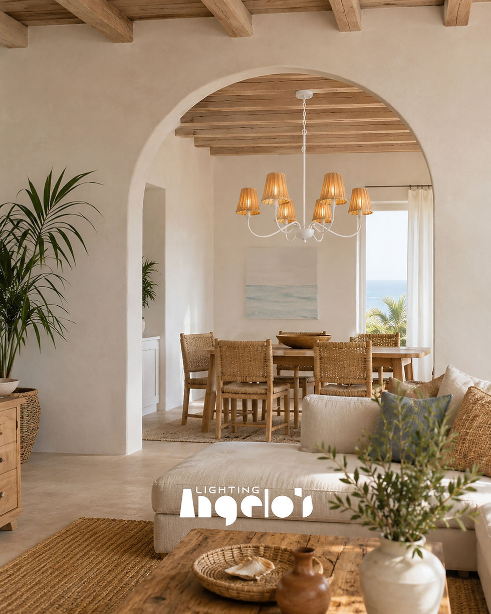 Thumbnail: Serena Chandelier | Woven Rattan 6-Light Chandelier