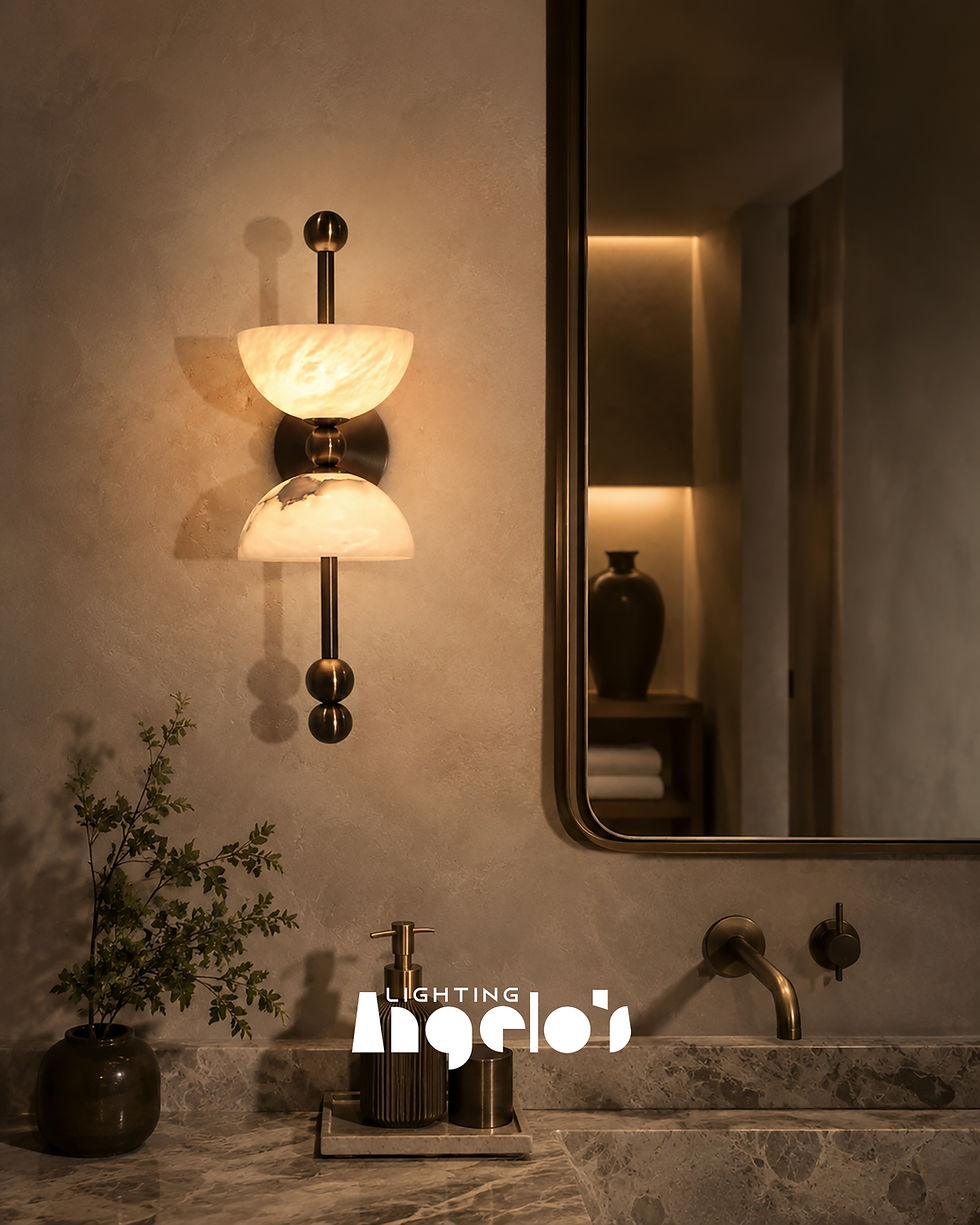 Thumbnail: Horvelle LED Wall Sconce | Sculptural Alabaster Wall Light | Anglos Lighting