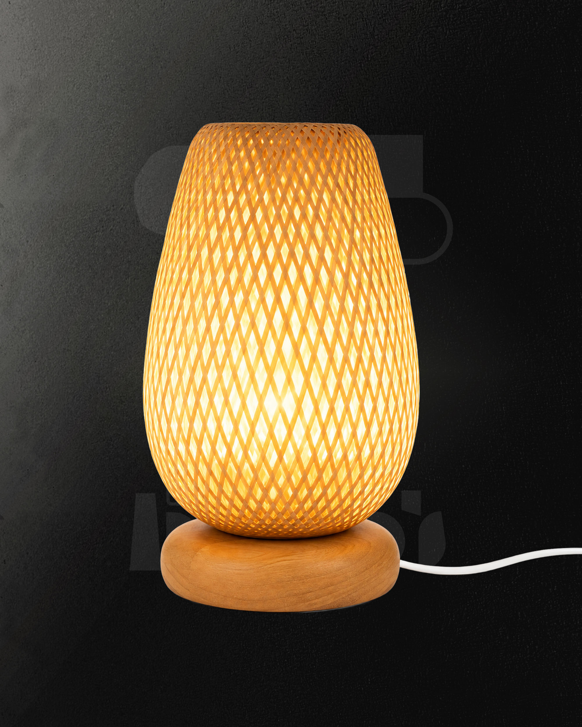 Mirelle Woven Table Lamp | Natural Wood Lighting