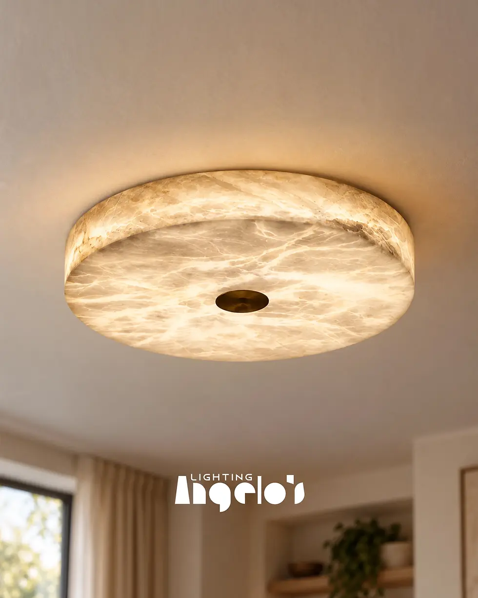 Elvane Spanish Alabaster Flush Mount Ceiling Light | Angelo’s Lighting