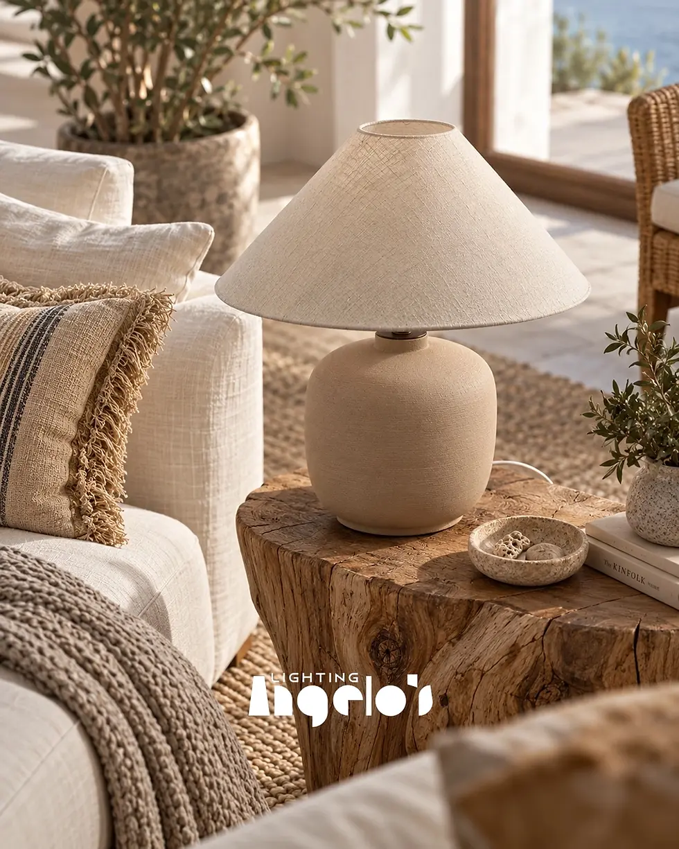 Kaena Rustic Ceramic Table Lamp | Angelo’s Lighting