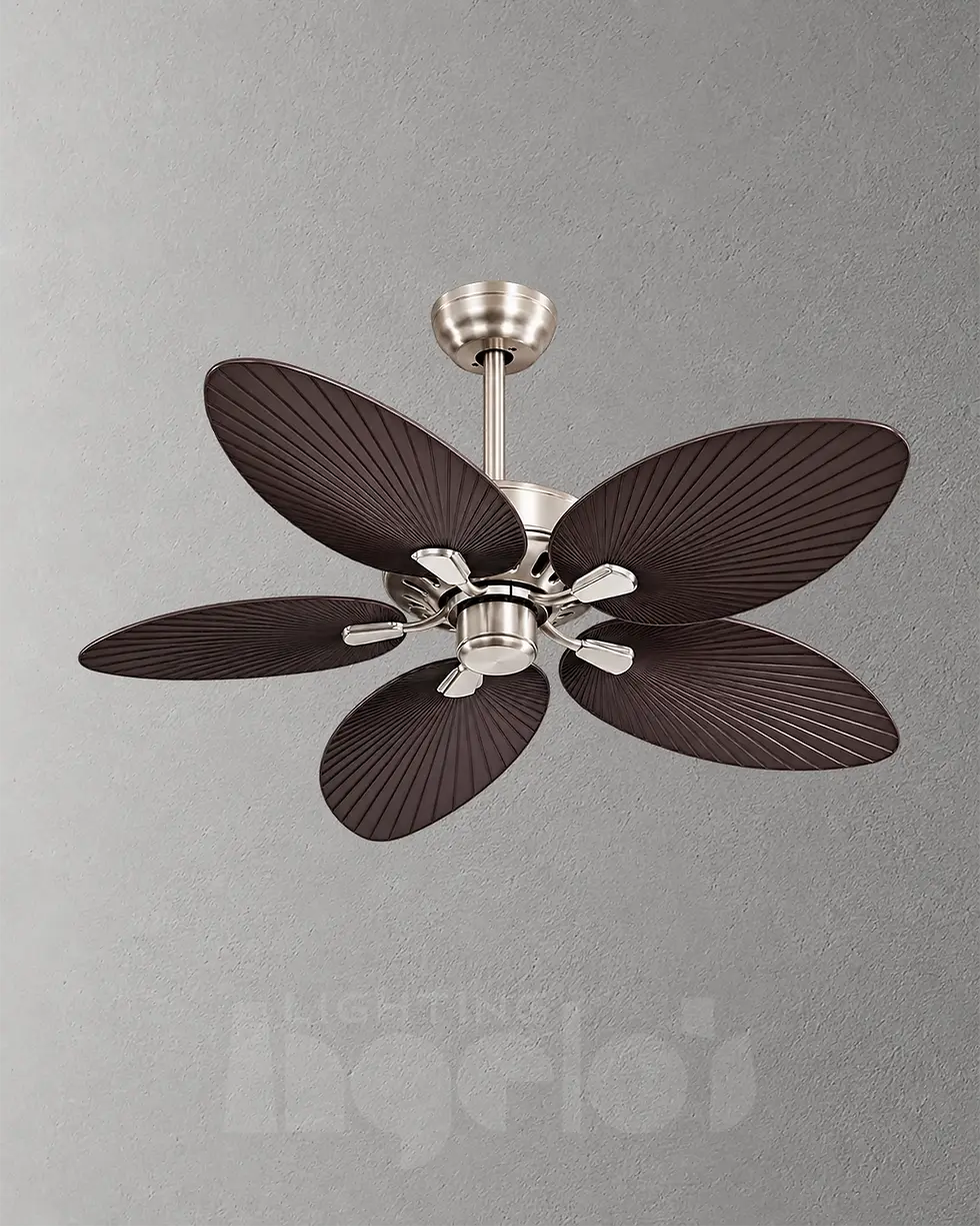 Kavren 132 cm Dark Brown & Silver Ceiling Fan | Angelo’s Lighting