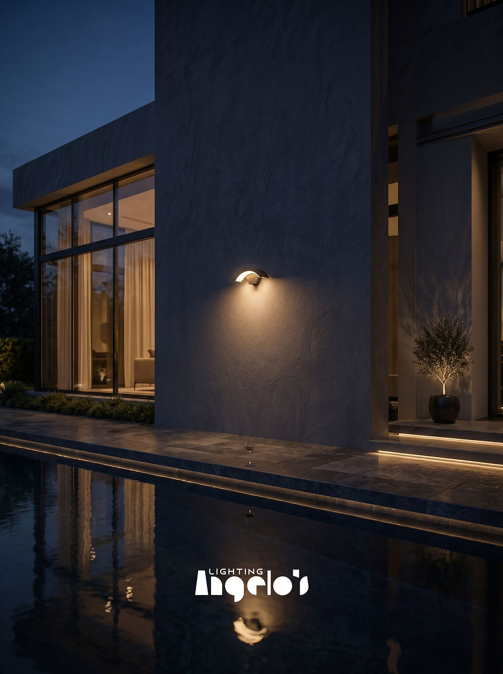 Thumbnail: Clyvera Outdoor LED Wall Light | Modern Curved Architectural Sconce