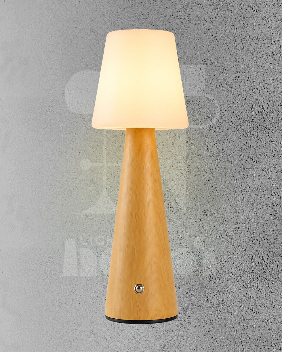 Elowen Rechargeable Touch Table Lamp | Cordless Dimmable LED Wooden Desk Lamp