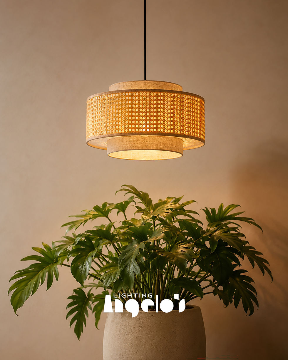 الصورة المصغرة: Avelora Rattan Pendant Light | Modern Natural Woven Ceiling Light