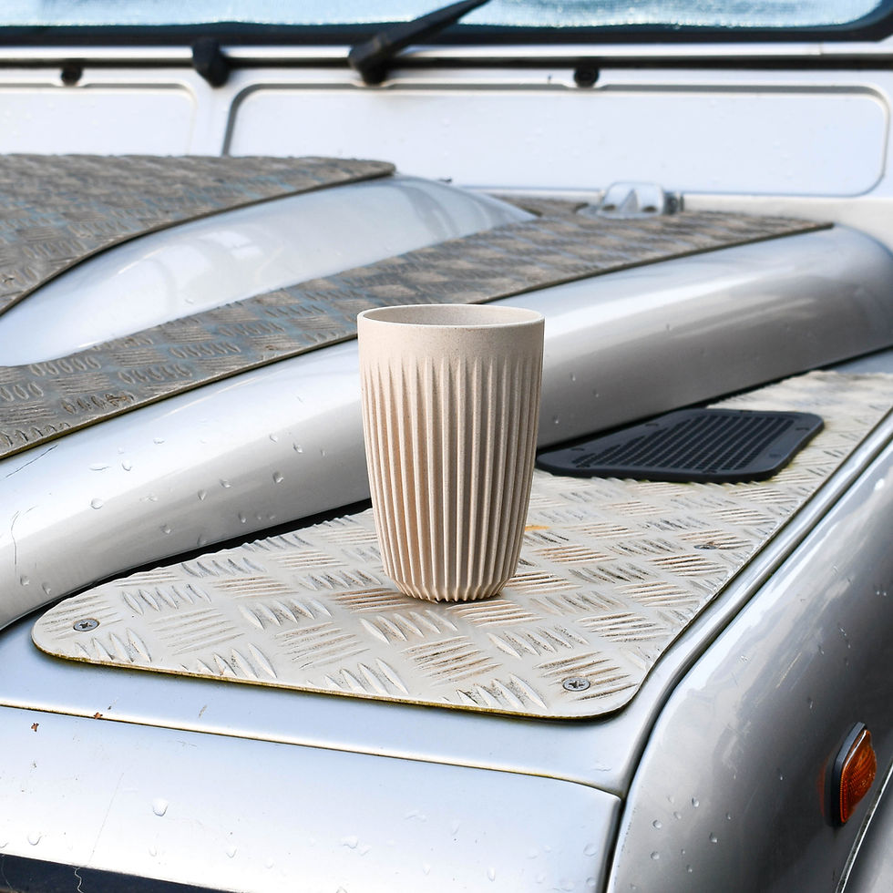 Thumbnail: HuskeeCup Lid 12oz Reusable Coffee Cup in Natural