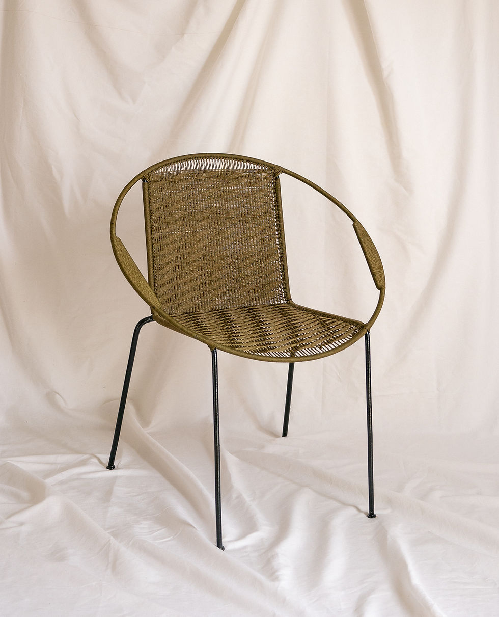 Miniature : CHAISE RONDE - ZOE -  KAKI CLAIR UNI