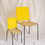 Miniature : CHAISE DROITE - ZOÉ - DOSSIER JAUNE UNI - ASSISE BEIGE UNI