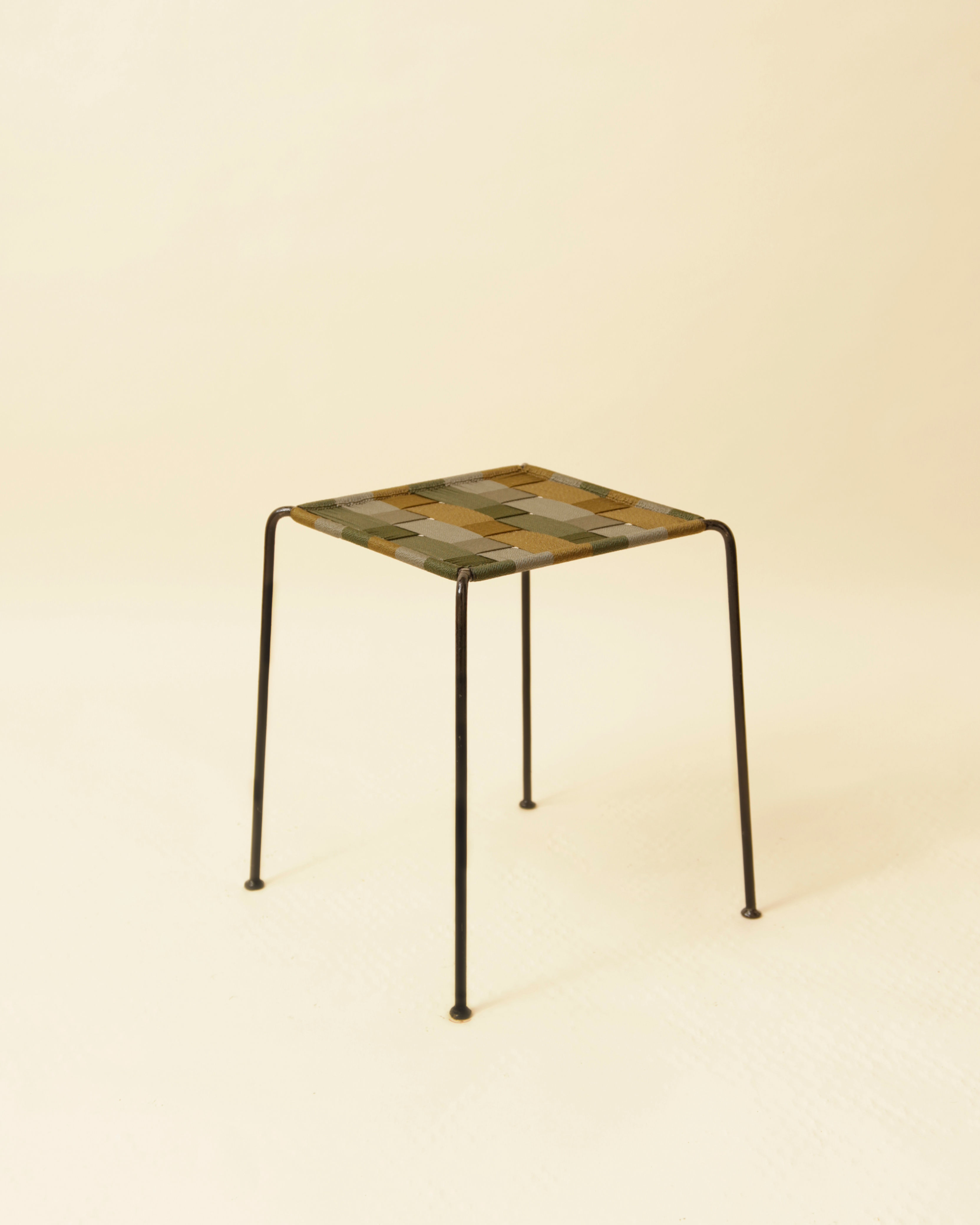 TABOURET CARRÉ - ANTOINE KAKI CLAIR / GRIS / KAKI
