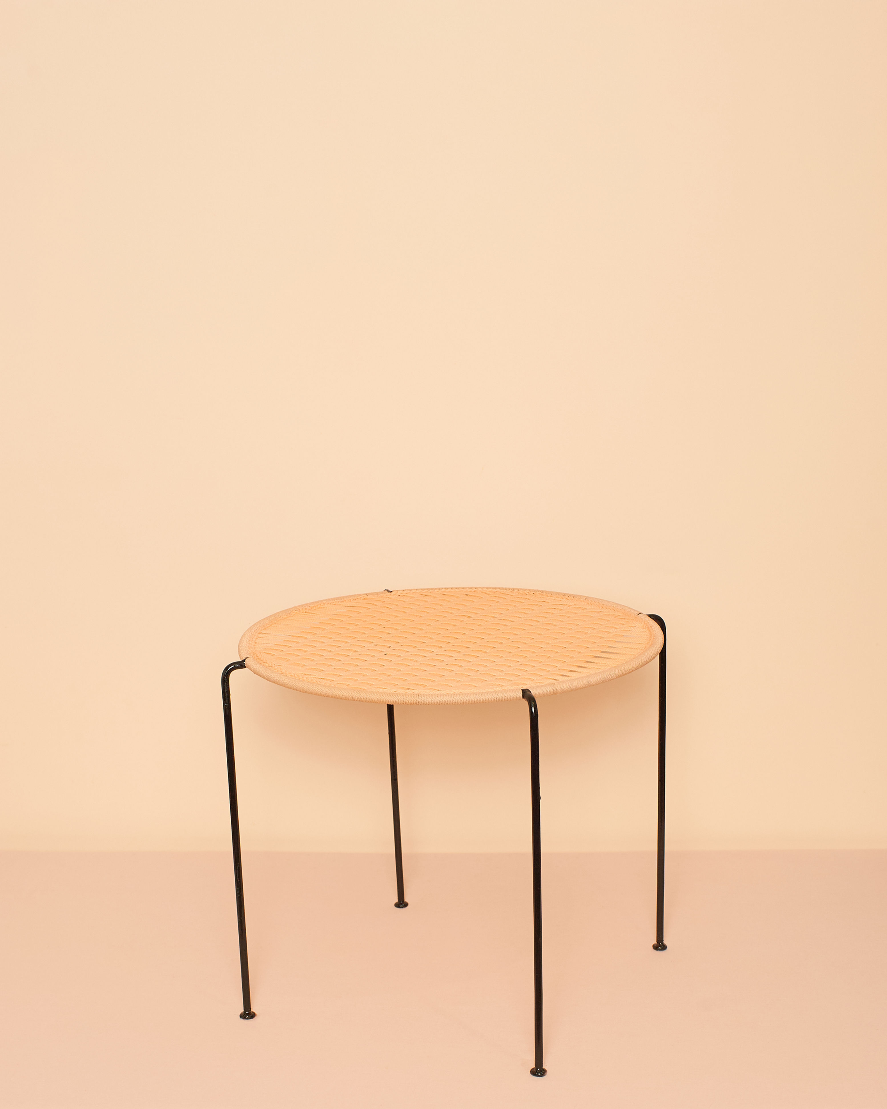 TABLE RONDE HAUTE - CC - ROSE PALE UNI