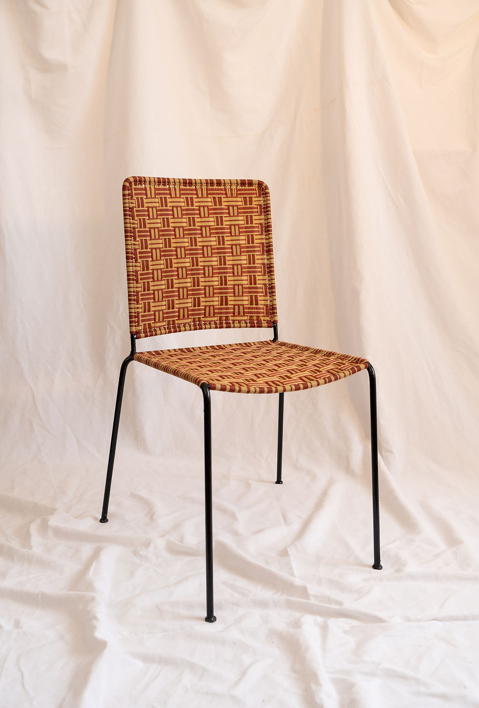 CHAISE DROITE -MICHÈLE - BEIGE/ROUILLE- rouille - beige