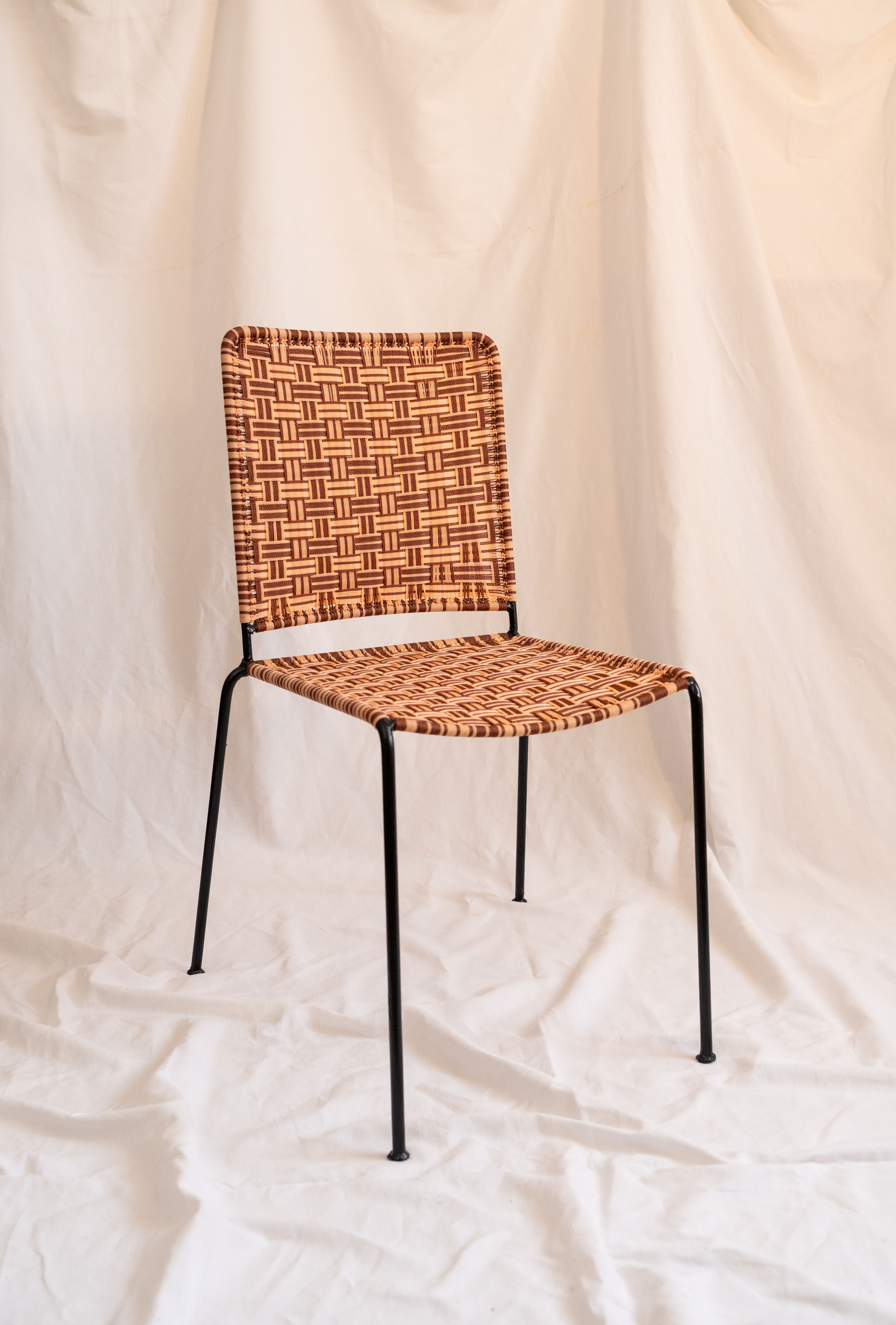 CHAISE DROITE -MICHÈLE - MARRON CLAIR/ROSE PÂLE- rose pâle/rouille