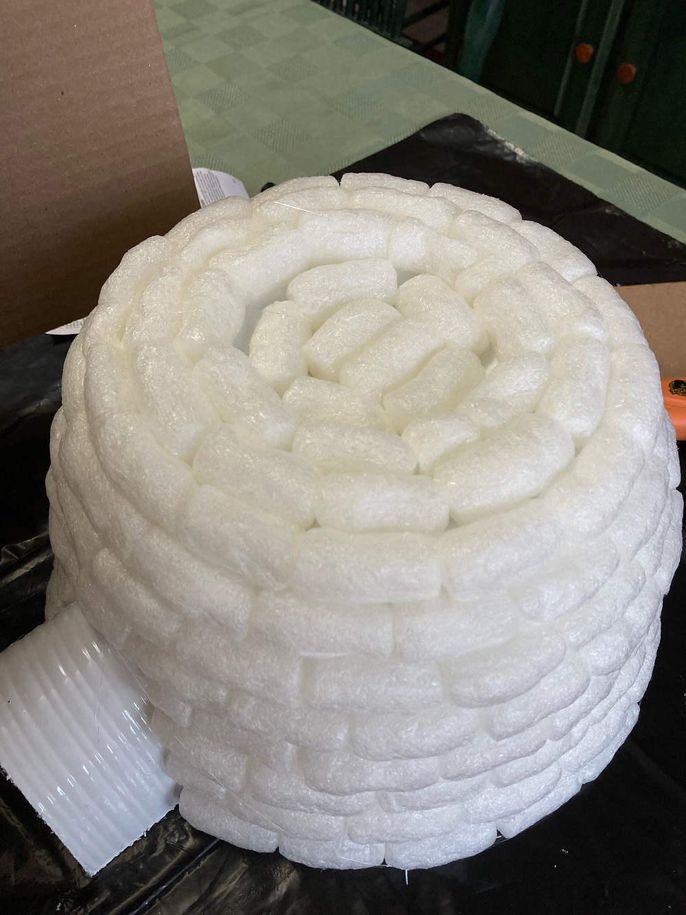 Styrofoam Igloo Made with Packing Peanuts