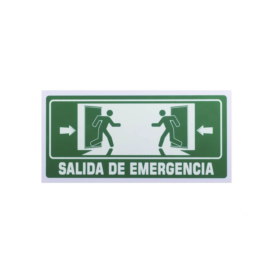 Señalamiento Estireno Fotoluminiscente Salida De Emergencia (15 X 30)