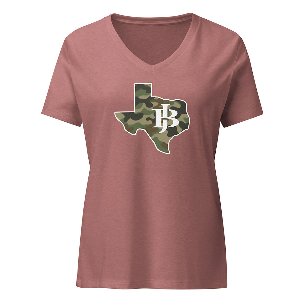 Thumbnail: JB Texas Camo Women’s V-Neck Tee