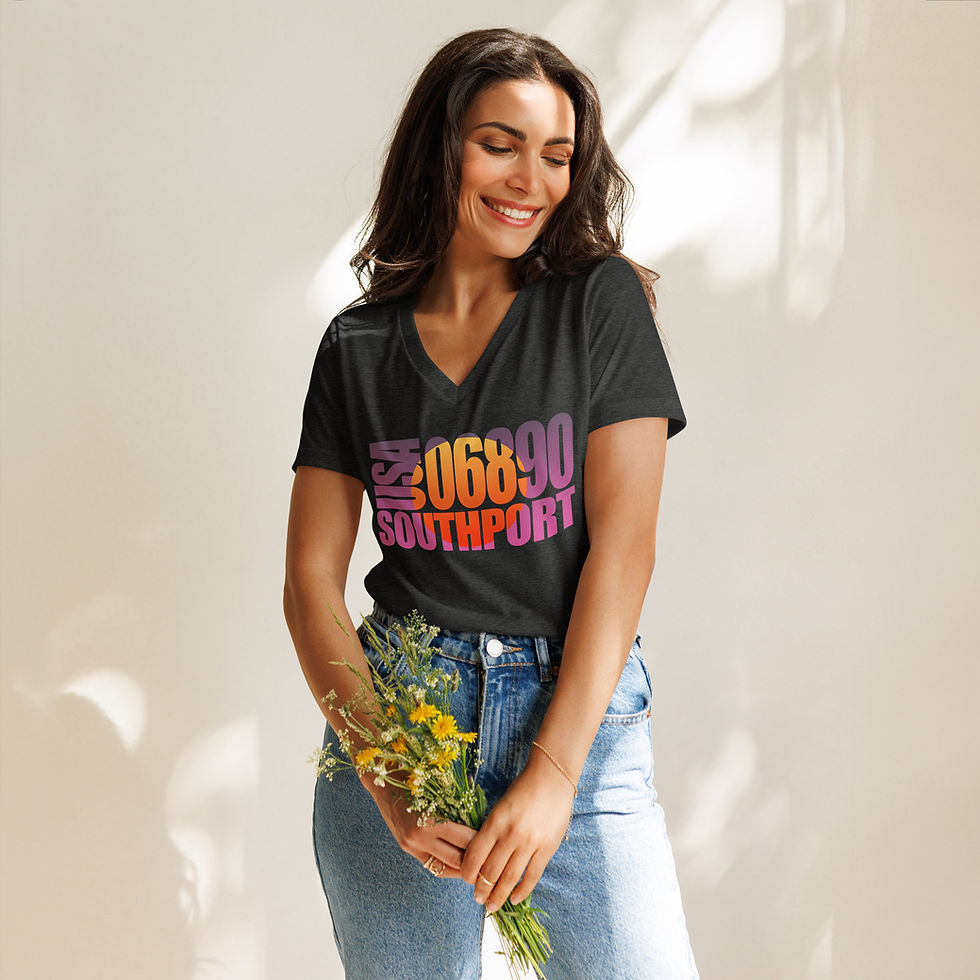 Southport Sunset Women’s relaxed v-neck t-shirt