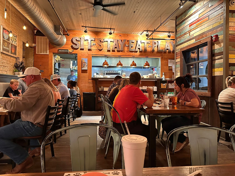 Interior view of Brown Dog Eatery dining area
