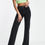 Thumbnail: Baseline straight leg jeans with split hem in worn black