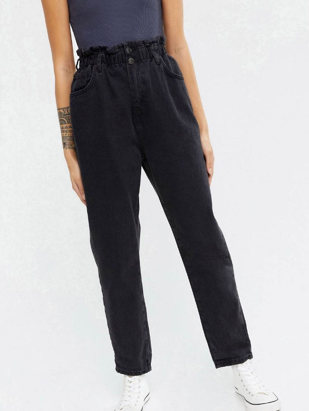 Baseline paperbag slouchy mom jeans in black