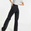 Thumbnail: The Echo wide leg jeans with knee rips  in washed black