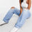 Thumbnail: Baseline premium 90s wide leg jeans in pool blue