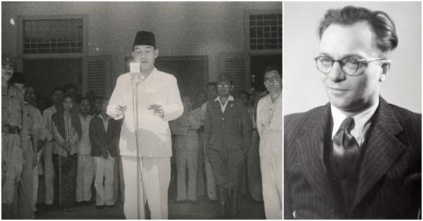 Foto pembacaan teks proklamasi (kiri) & sosok Frans Johannes Goedhart (Rijksmuseum/Nationaal Archief)